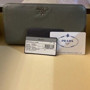 Prada Gray Long Wallet - comes with COA card